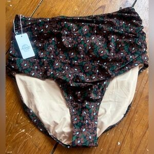 Livy & Kate Floral High-Waisted Bikini Bottom size 2Xl NEW